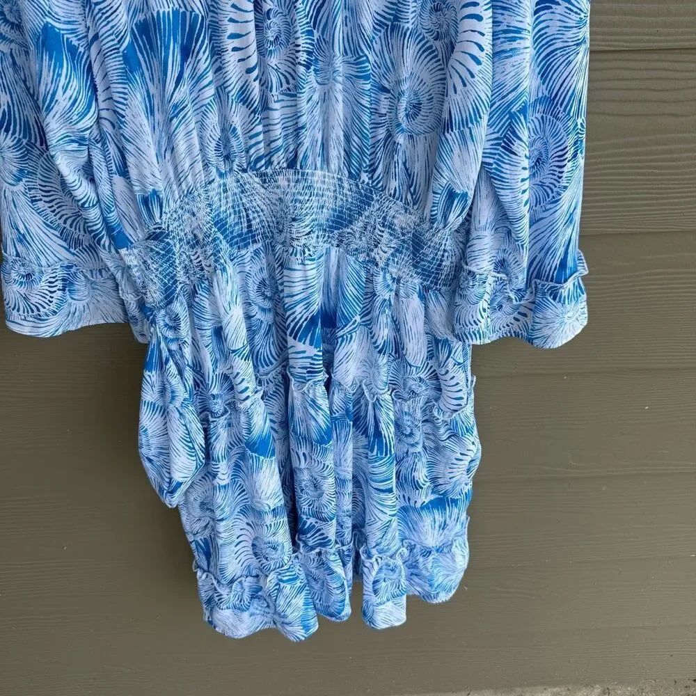 Chico's Light Blue Seashell Print Mini Dress - Picture 7 of 8